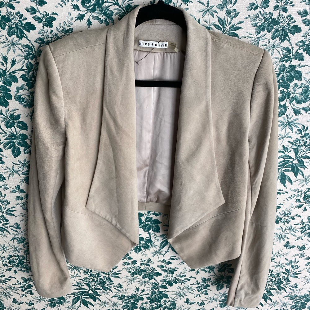 Alice and Olivia Beige Suede Jacket